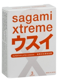 Ультратонкие презервативы Sagami Xtreme SUPERTHIN - 3 шт. - Sagami - купить с доставкой в Благовещенске