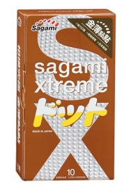 Презервативы Sagami Xtreme FEEL UP с точечной текстурой и линиями прилегания - 10 шт. - Sagami - купить с доставкой в Благовещенске