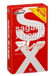 Утолщенные презервативы Sagami Xtreme Feel Long с точками - 10 шт. - Sagami - купить с доставкой в Благовещенске
