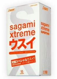 Ультратонкие презервативы Sagami Xtreme SUPERTHIN - 15 шт. - Sagami - купить с доставкой в Благовещенске