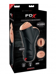 Мастурбатор в колбе с двумя тоннелями Double Penetration Vibrating Stroker - Pipedream - в Благовещенске купить с доставкой