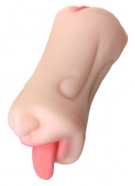 Телесный двусторонний мастурбатор Fruity Tongue - ротик и вагина - ToyFa - в Благовещенске купить с доставкой