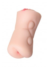 Телесный двусторонний мастурбатор Rich Fruit - вагина и анус - ToyFa - в Благовещенске купить с доставкой