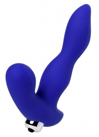 Синий силиконовый вибростимулятор простаты Stroman - 14,5 см. - ToyFa - в Благовещенске купить с доставкой