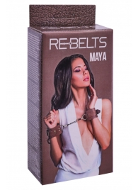 Коричневые кожаные наручники Maya - Rebelts - купить с доставкой в Благовещенске