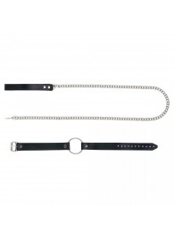 Черный поводок и чокер с кольцом Rada - Rebelts - купить с доставкой в Благовещенске