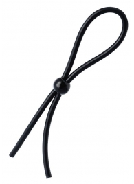 Черное лассо на пенис с одной бусиной - A-toys - в Благовещенске купить с доставкой