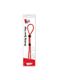 Красное лассо на пенис с двумя бусинами STRETCHY LASSO CAGE - Dream Toys - в Благовещенске купить с доставкой