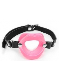 Розовый кляп-губки на черном ремешке - Notabu - купить с доставкой в Благовещенске