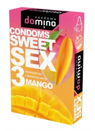 Презервативы для орального секса DOMINO Sweet Sex с ароматом манго - 3 шт. - Domino - купить с доставкой в Благовещенске