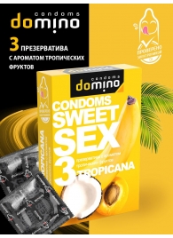 Презервативы для орального секса DOMINO Sweet Sex с ароматом тропических фруктов - 3 шт. - Domino - купить с доставкой в Благовещенске