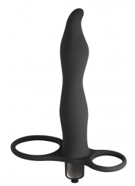 Черная вибронасадка для двойного проникновения Flirtini - 15,9 см. - Lola Games - купить с доставкой в Благовещенске