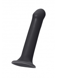 Черный фаллос на присоске Silicone Bendable Dildo L - 19 см. - Strap-on-me - купить с доставкой в Благовещенске