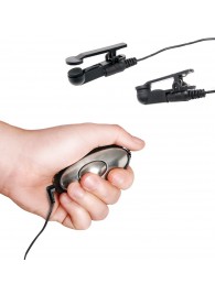 Черные электрические зажимы для сосков Shock Therapy Nipple Clamps - Pipedream - купить с доставкой в Благовещенске