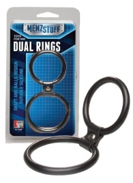 Чёрное двойное эрекционное кольцо Dual Rings Black - Dream Toys - в Благовещенске купить с доставкой