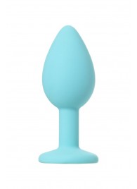 Мятная анальная пробка с прозрачным кристаллом Brilliant - 7 см. - ToyFa - купить с доставкой в Благовещенске