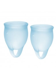 Набор голубых менструальных чаш Feel confident Menstrual Cup - Satisfyer - купить с доставкой в Благовещенске