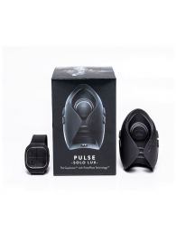 Темно-серый инновационный мужской осциллятор PULSE SOLO LUX с пультом ДУ - Hot Octopuss - в Благовещенске купить с доставкой