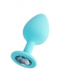 Мятная анальная втулка Brilliant с прозрачным кристаллом - 8 см. - ToyFa - купить с доставкой в Благовещенске