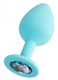 Мятная анальная втулка Brilliant с прозрачным кристаллом - 8 см. - ToyFa - купить с доставкой в Благовещенске