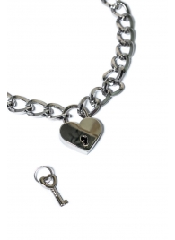 Серебристый ошейник Embrace с ключиком - Lola Games - купить с доставкой в Благовещенске