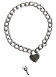 Серебристый ошейник Embrace с ключиком - Lola Games - купить с доставкой в Благовещенске