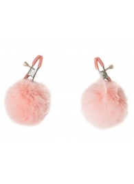 Зажимы на соски Angelic с розовыми меховыми шариками - Lola Games - купить с доставкой в Благовещенске