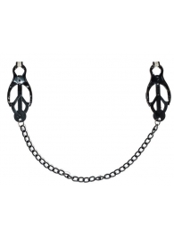 Зажимы на соски Darkside с цепочкой - Lola Games - купить с доставкой в Благовещенске