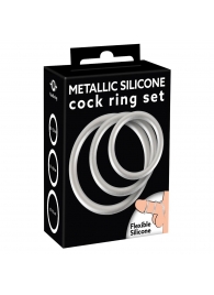 Набор из 3 эрекционных колец под металл Metallic Silicone Cock Ring Set - Orion - в Благовещенске купить с доставкой