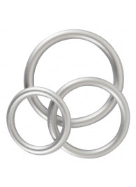 Набор из 3 эрекционных колец под металл Metallic Silicone Cock Ring Set - Orion - в Благовещенске купить с доставкой