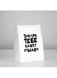 Подарочный пакет  Завтра тебе будет стыдно  - 30 х 24 см. - UPAK LAND - купить с доставкой в Благовещенске