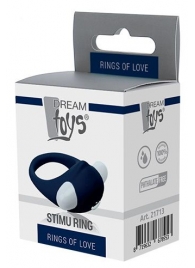 Гладкое синее эрекционное виброкольцо STIMU RING - Dream Toys - в Благовещенске купить с доставкой