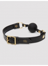 Черный кляп-шар Bound to You Faux Leather Ball Gag - Fifty Shades of Grey - купить с доставкой в Благовещенске