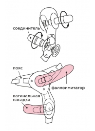 Черный пояс для женщин BEST SELECT с 3 насадками - LOVETOY (А-Полимер) - купить с доставкой в Благовещенске