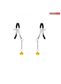 Оригинальные зажимы на соски с желтыми шариками - Notabu - купить с доставкой в Благовещенске