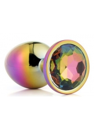 Голографическая анальная втулка с радужным кристаллом - 7,1 см. - Dream Toys - купить с доставкой в Благовещенске