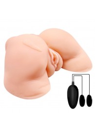 Телесная вибровагина Julie с 2 рабочими отверстиями - Baile - в Благовещенске купить с доставкой