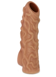 Телесная насадка с венками и открытой головкой Nude Sleeve M - 12 см. - KOKOS - в Благовещенске купить с доставкой