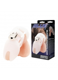 Белая клетка целомудрия Silicone Chastity Cage - BlueLine - купить с доставкой в Благовещенске