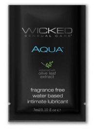 Легкий лубрикант на водной основе с алое Wicked Aqua - 3 мл. - Wicked - купить с доставкой в Благовещенске