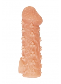 Телесная закрытая насадка с пучками шишечек Cock Sleeve Size S - 13,8 см. - KOKOS - в Благовещенске купить с доставкой