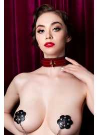 Красный ошейник из лакированного материала - ToyFa - купить с доставкой в Благовещенске