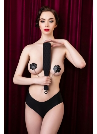 Черная силиконовая шлепалка  - 37,5 см. - ToyFa - купить с доставкой в Благовещенске