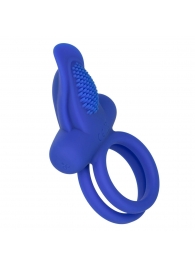 Синее перезаряжаемое эрекционное кольцо Silicone Rechargeable Dual Pleaser Enhancer - California Exotic Novelties - в Благовещенске купить с доставкой