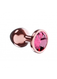 Пробка цвета розового золота с малиновым кристаллом Diamond Ruby Shine S - 7,2 см. - Lola Games - купить с доставкой в Благовещенске