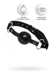 Черный кляп-шар на кожаных ремешках Anonymo - ToyFa - купить с доставкой в Благовещенске