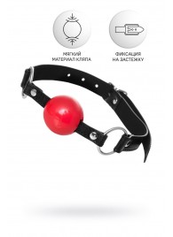 Красный кляп-шар на черных ремешках Anonymo - ToyFa - купить с доставкой в Благовещенске