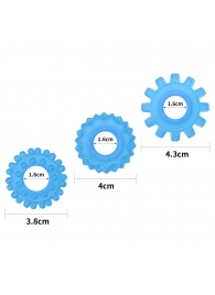 Набор из 3 голубых, светящихся в темноте эрекционных колец Lumino Play - Lovetoy - в Благовещенске купить с доставкой