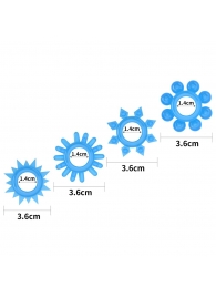 Набор из 4 голубых, светящихся в темноте эрекционных колец Lumino Play - Lovetoy - в Благовещенске купить с доставкой