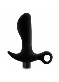 Черный анальный вибратор Silicone Vibrating Prostate Massager 01 - 10,8 см. - Blush Novelties - в Благовещенске купить с доставкой